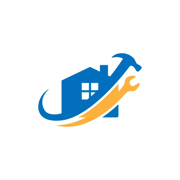 Logo Creativo Riparazione Domestica Premium Vector Home Logo Riparazione Con — Vettoriale Stock