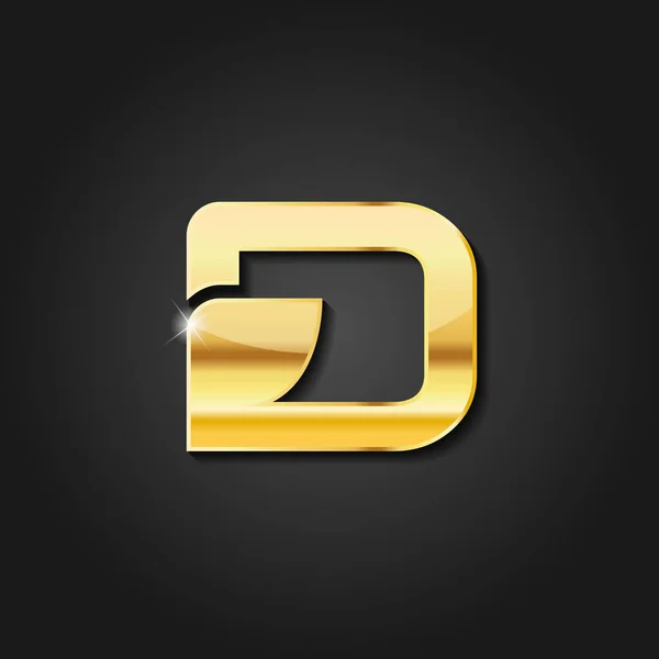 Letra Brillante Color Metálico Dorado Logotipo Logotipo Diseño Vectorial Aislado — Archivo Imágenes Vectoriales