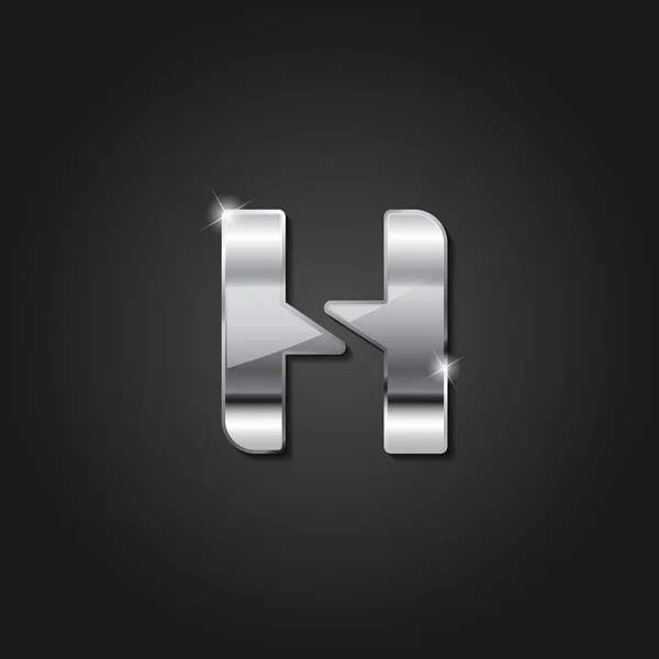 Letter Shiny Silver Metallic Color Lettermark Logo Vector Design Isolated — Stock Vector