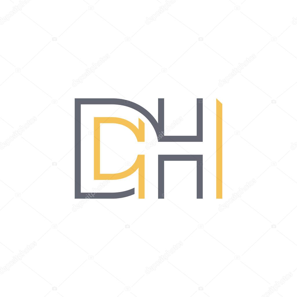Line design letter DH modern typography logo concept vector