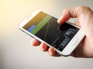 Menkul Kıymetler Borsası grafiği grafik smartphone üzerinde