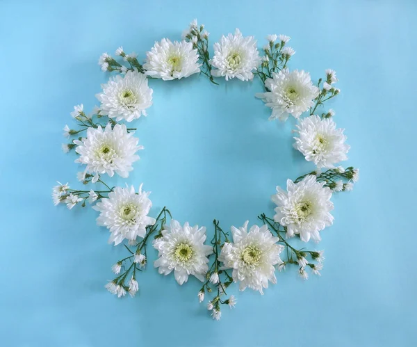 Flower composition round frame wreath