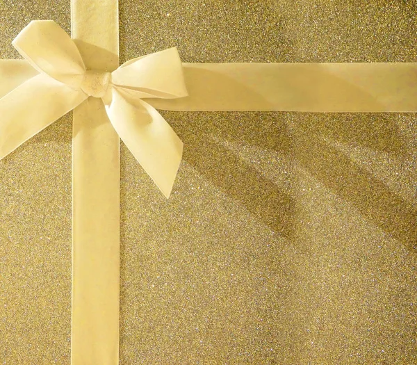 Gold glitter gift box — Stock Photo, Image