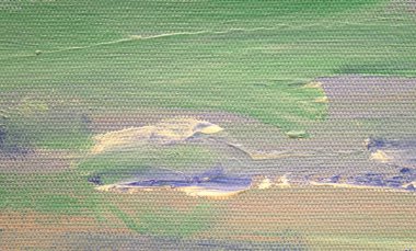 Tuvale elle çizilmiş yağlı boya resim. Boya renk dokusunun fırça darbeleri.