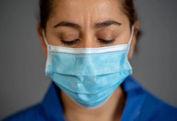 Stoppa Spridningen Och Rädda Liv Kampanj Läkaren Bär Ansiktsmask Skydda — Stockfoto