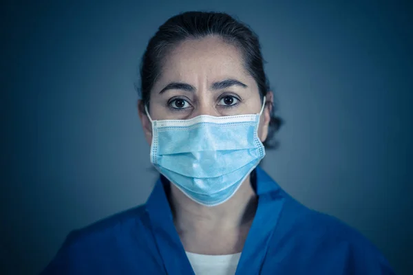 Stop Spread Lives Campaign Doctor Wearing Protection Face Mask Protect — Stock Photo, Image