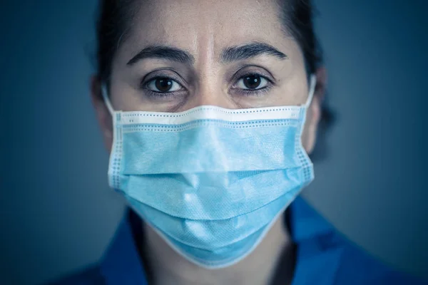 Stop Spread Lives Campaign Doctor Wearing Protection Face Mask Protect — Stock Photo, Image