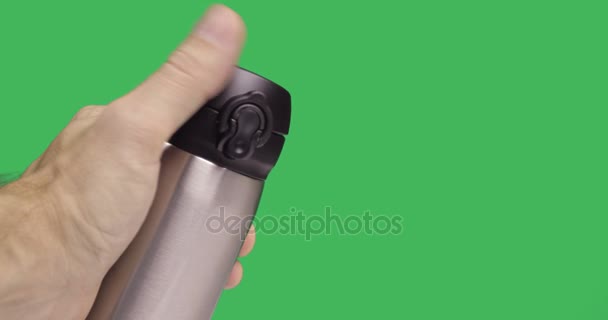 Χέρι Ανοίγει Θερμός Πράσινο Φόντο — Αρχείο Βίντεο