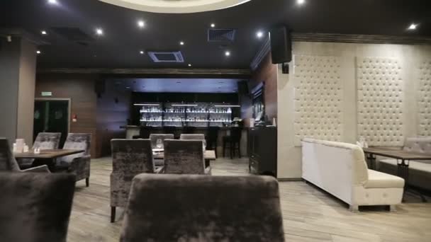 Panorama of the restaurant. — Stok video