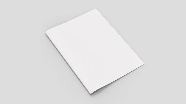 Revista o folleto en blanco maqueta aislado sobre fondo gris suave —  Fotos de Stock