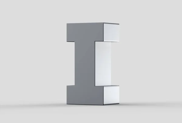 Carta en mayúscula extruida 3D I aislada sobre fondo gris suave . —  Fotos de Stock