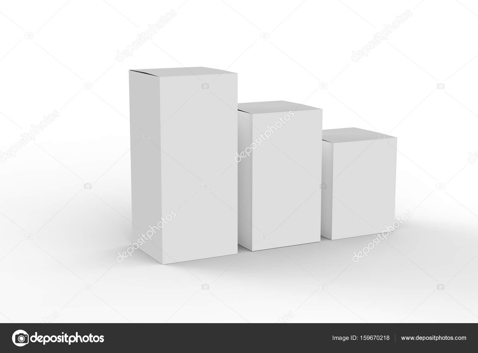 Download White cardboard box mock up. 3D illustrating. — Stock ...