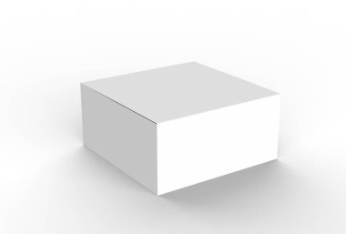 Beyaz karton kutu kadar sahte. 3D gösteren.