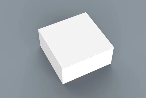 White cardboard box mock up. 3D illustrating.