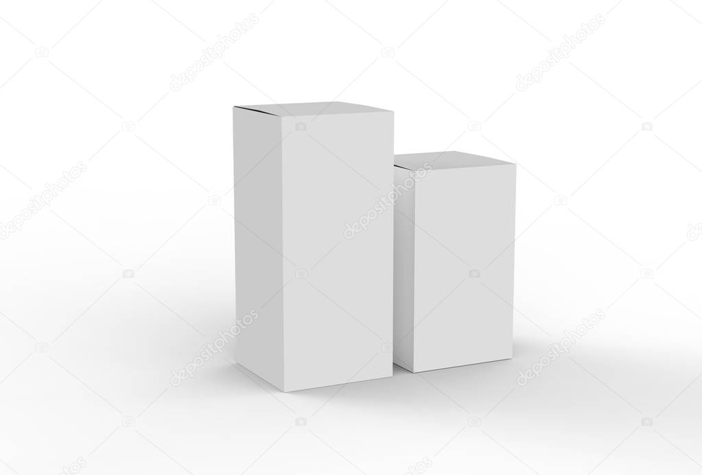 Download White cardboard box mock up. 3D illustrating. — Stock ...