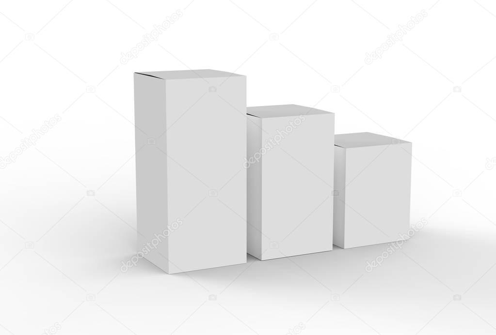 Download White cardboard box mock up. 3D illustrating. — Stock ...