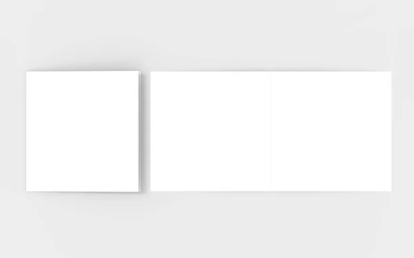 Квадратная двухслойная брошюра макет изолирован на мягком сером фоне — стоковое фото