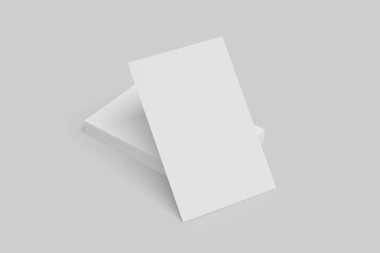 Beyaz arka plan üzerinde sahte kadar kartvizit. Resimli 3d