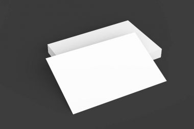 Kartvizit koyu arka plan üzerine alay etmek yukarıya. Resimli 3d