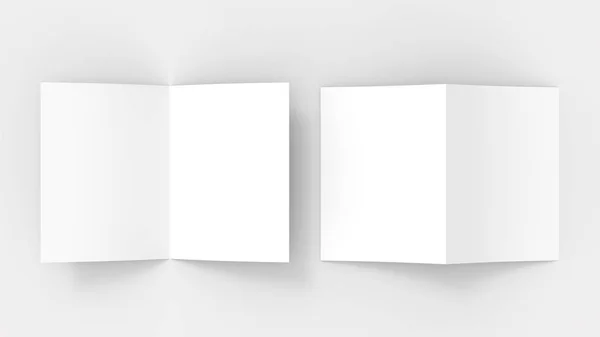 Revista brochura em branco simular isolado em fundo cinza macio — Fotografia de Stock
