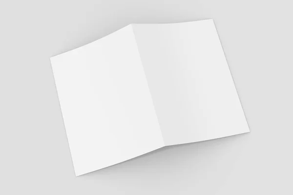 Opuscolo vuoto rivista modello isolato su sfondo grigio morbido — Foto Stock