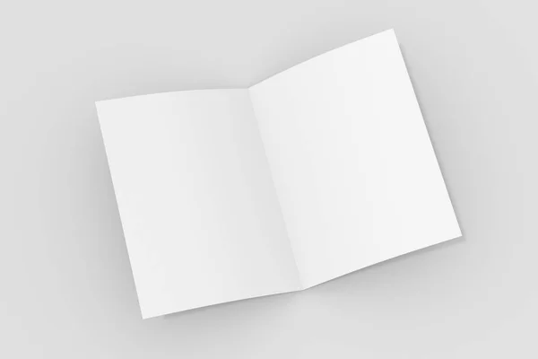 Lege brochure tijdschrift mock up geïsoleerd op zachte grijze achtergrond — Stockfoto