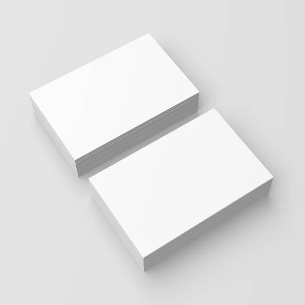 Επαγγελματική κάρτα mock up σε λευκό φόντο. 3D εικονογραφημένα — Φωτογραφία Αρχείου
