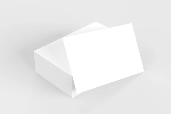 Vizitka mock-up na bílém pozadí. 3D ilustrace — Stock fotografie