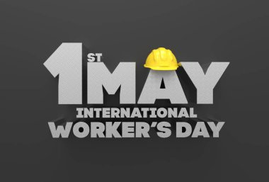 1 Mayıs İşçi Bayramı. Uluslararası işçi günü. 3D gösteren.