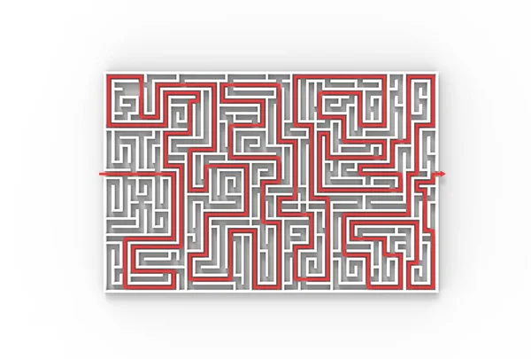3d illustrated maze isolated on white background. 3D illustratin — Stock Photo, Image
