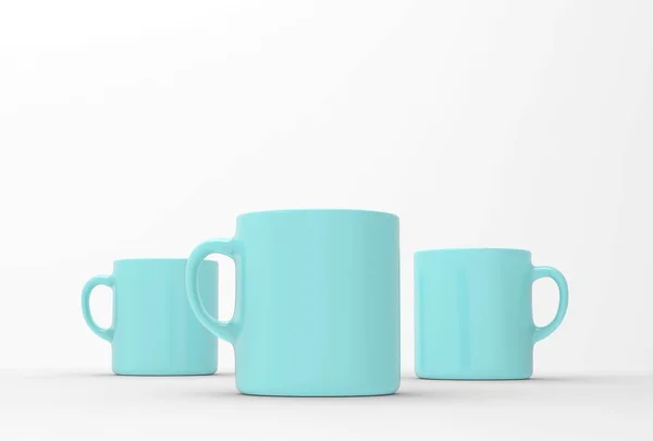 Mug mock up sur fond blanc doux. 3D illustré — Photo