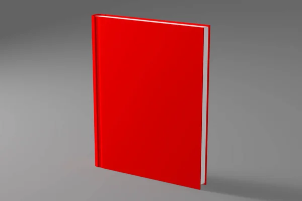 Blanc vide livre rouge ou modèle de carnet sur backgrou gris propre — Photo