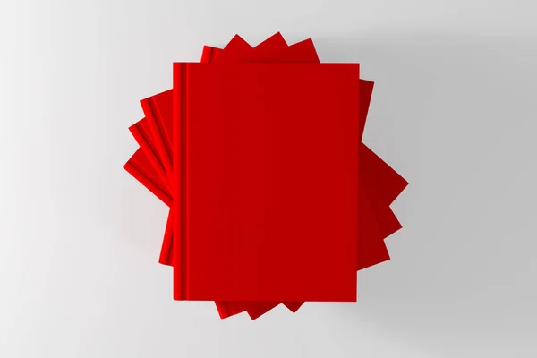 Libro rojo vacío en blanco o plantilla de cuaderno sobre fondo limpio. 3. —  Fotos de Stock