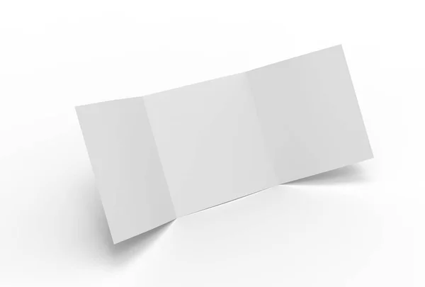 Quadrado folheto de três dobras simular isolado no fundo branco . — Fotografia de Stock