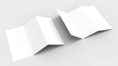 A4. Boş panelli kağıt broşür mock-up yumuşak gri arka plan üzerinde