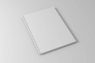 boş boş spiral defter şablon temiz beyaz arka plan üzerinde. 