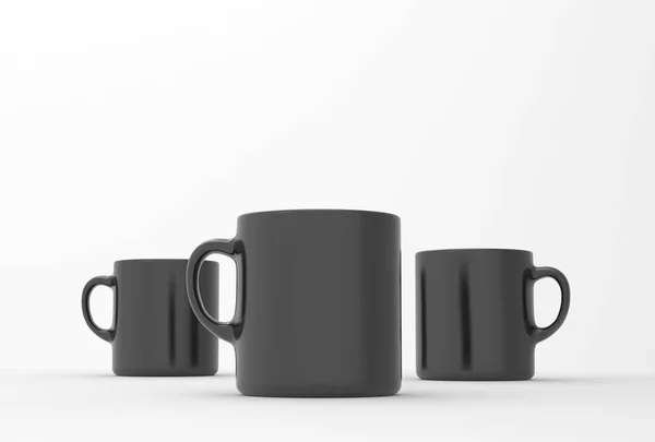 Mug mock up on soft white background. 3D illustrated — Stock Photo, Image