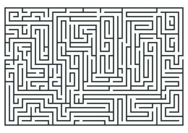 Labirent, labrinth Illustration. Beyaz arka plan üzerinde izole. Beni