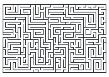 Labirent, labrinth Illustration. Beyaz arka plan üzerinde izole. Beni