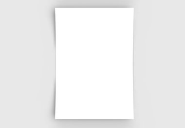 A4 formatında boş kağıt Not şablonu. Beyaz yaprak kağıt kadar sahte.