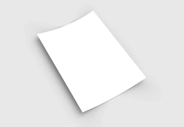 A4 Format leere Papier-Notizvorlage. Weißes Blatt Papier-Attrappe. — Stockfoto