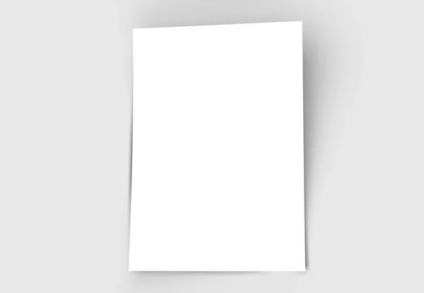 Modello di nota di carta vuota formato A4. Foglio di carta bianca finto . — Foto Stock