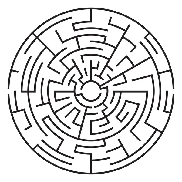 Labirinto circular isolado sobre fundo branco. Média complexidade . — Fotografia de Stock