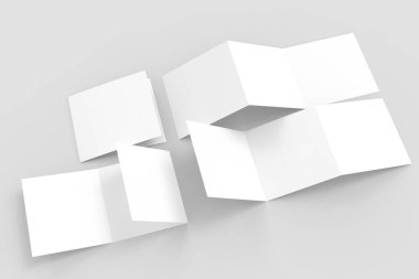 Üç kat - panelli kare broşür sahte yumuşak gr izole