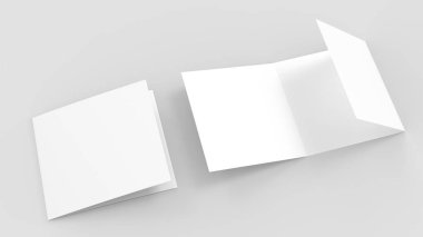 Üç kat - panelli kare broşür sahte yumuşak gr izole