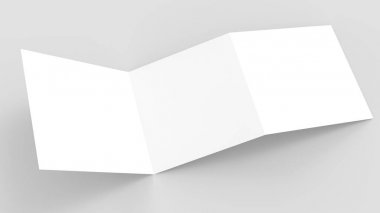 Üç kat - panelli kare broşür sahte yumuşak gr izole