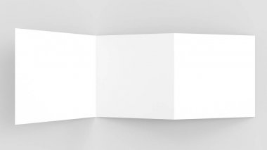 Üç kat - panelli kare broşür sahte yumuşak gr izole
