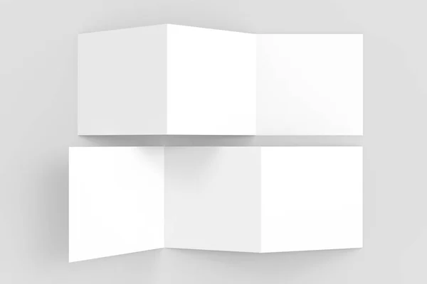 Três vezes - brochura quadrada triplo simular isolado em gr macio — Fotografia de Stock