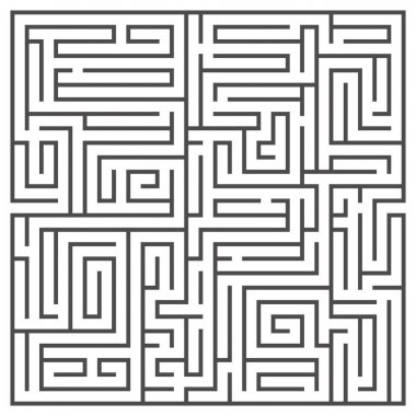 Beyaz arka plan üzerinde izole kare labirent. Orta karmaşıklık.