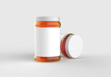 Beyaz ile izole üzerinde yumuşak gri arka plan kadar sahte kavanoza tatlım